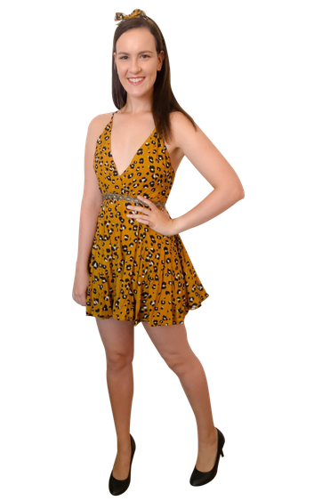 Animal Print Dress Png Pic (black)