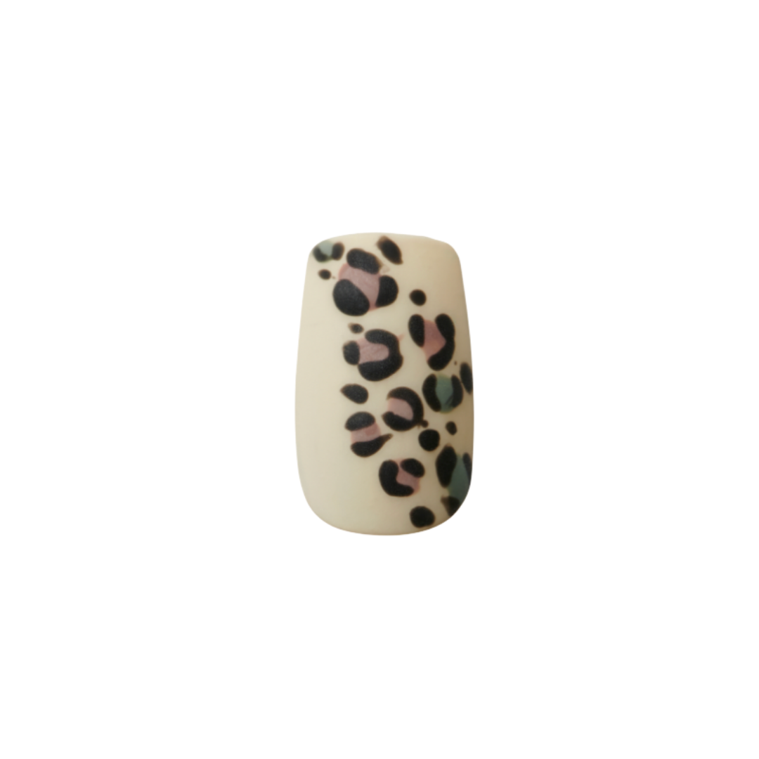 Animal Print Nails Png (pink, black, silver)