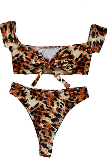 Animal Print Swimsuit Png Image (black)