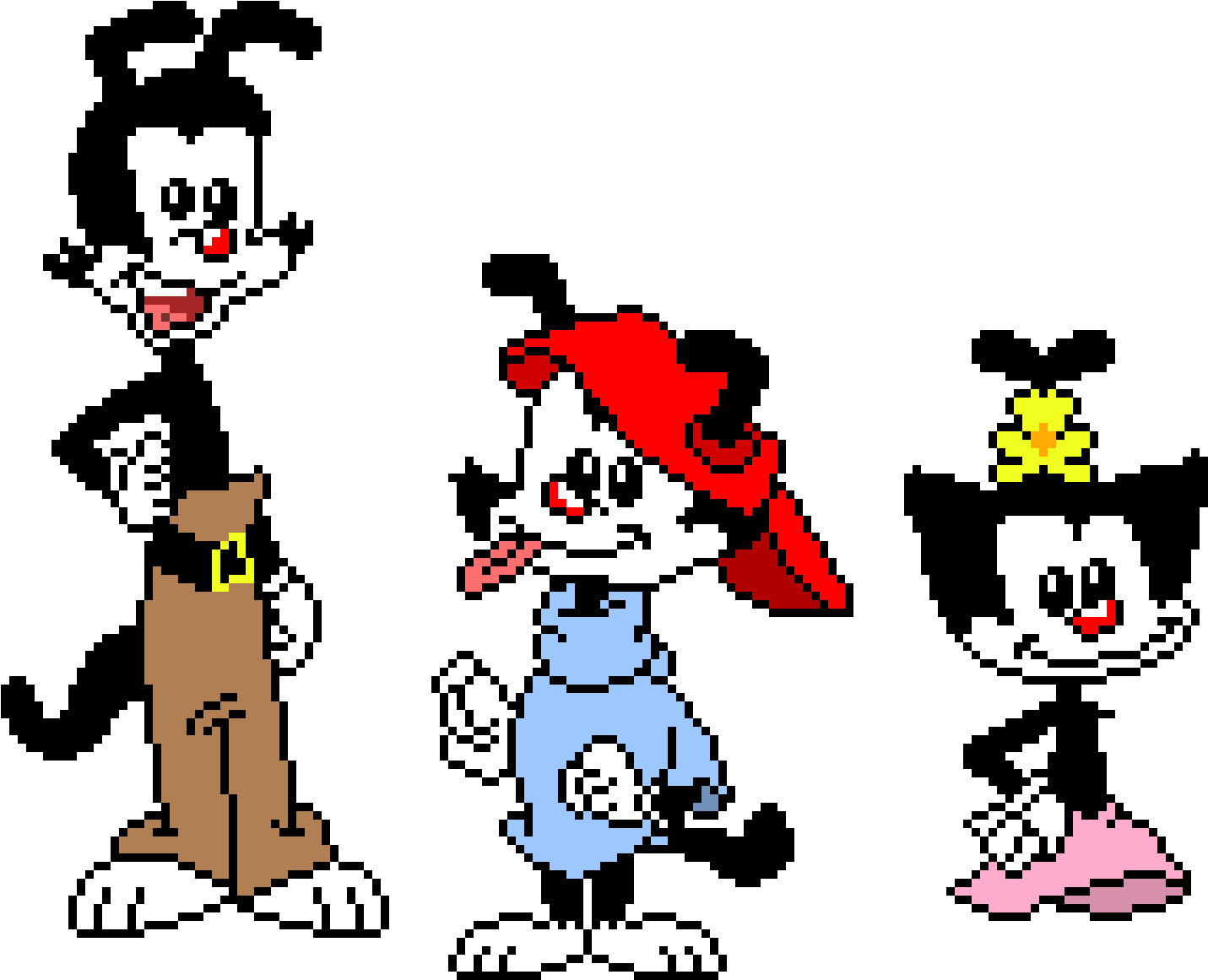 Animaniacs Png File (white, black, silver, red, gray)