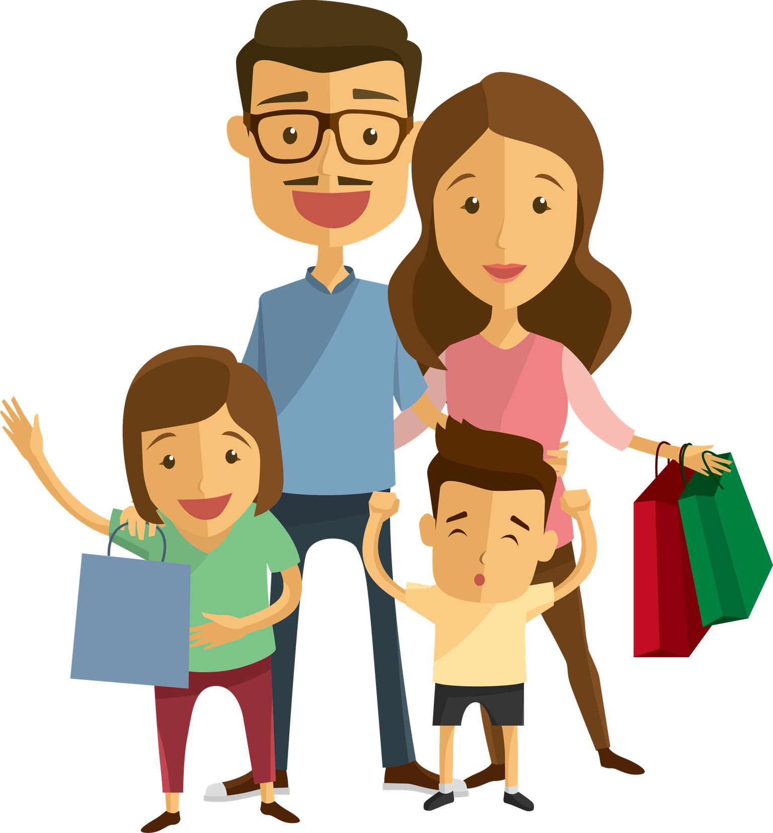 Animated Family Png Transparent (gray, olive, salmon, maroon, black)