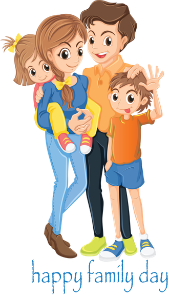 Animated Family Transparent Isolated Png (gray, olive, salmon, navy, black)