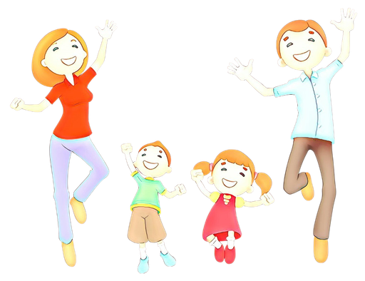 Animated Family Vector Png File (black, white)