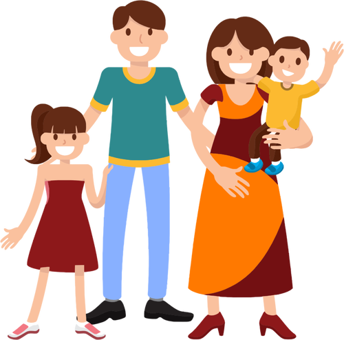 Animated Family Vector Png Free Download (orange, maroon, teal, black, silver)