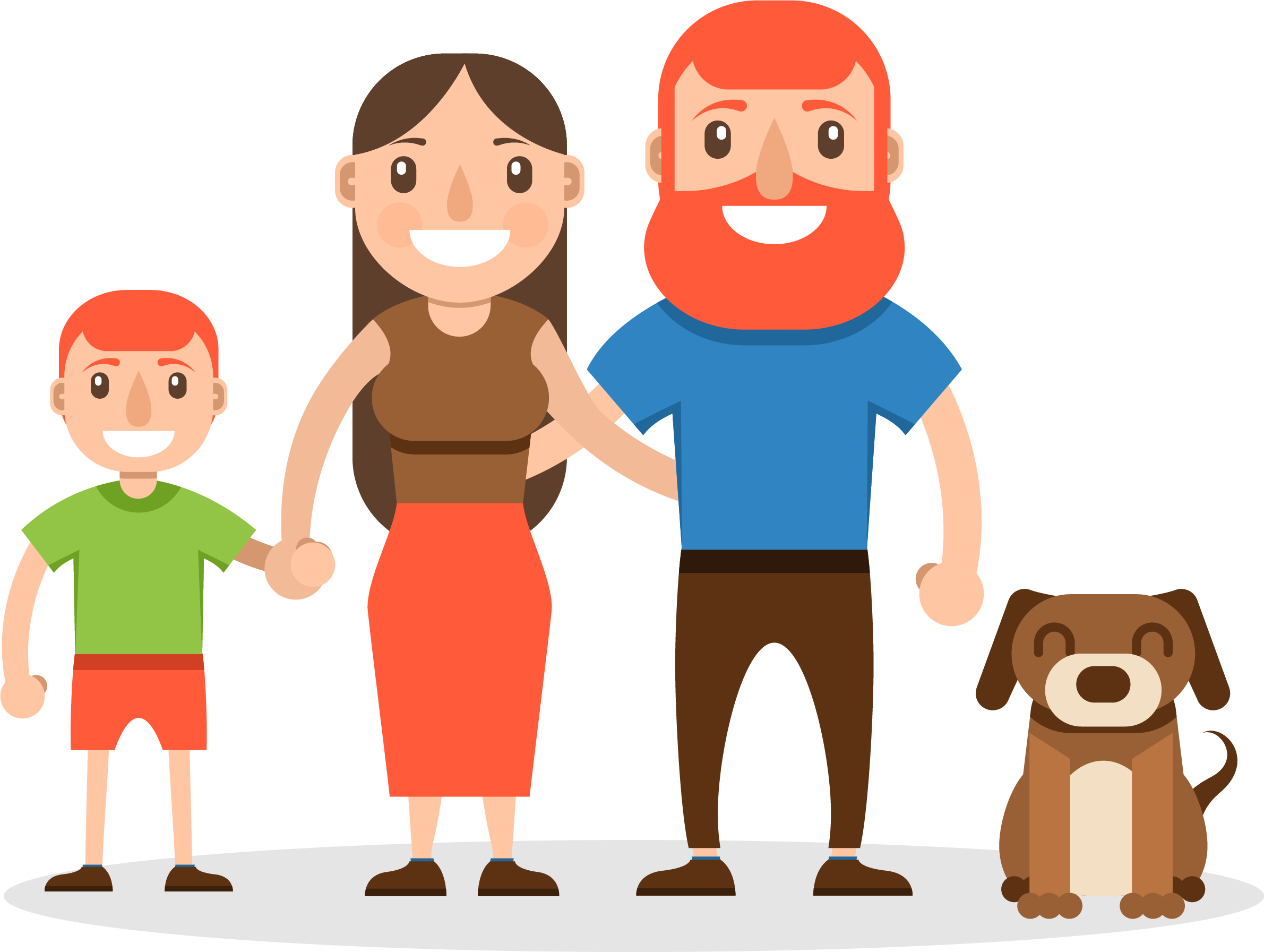 Animated Family Vector Png Isolated File (gray, chocolate, white, teal, black)