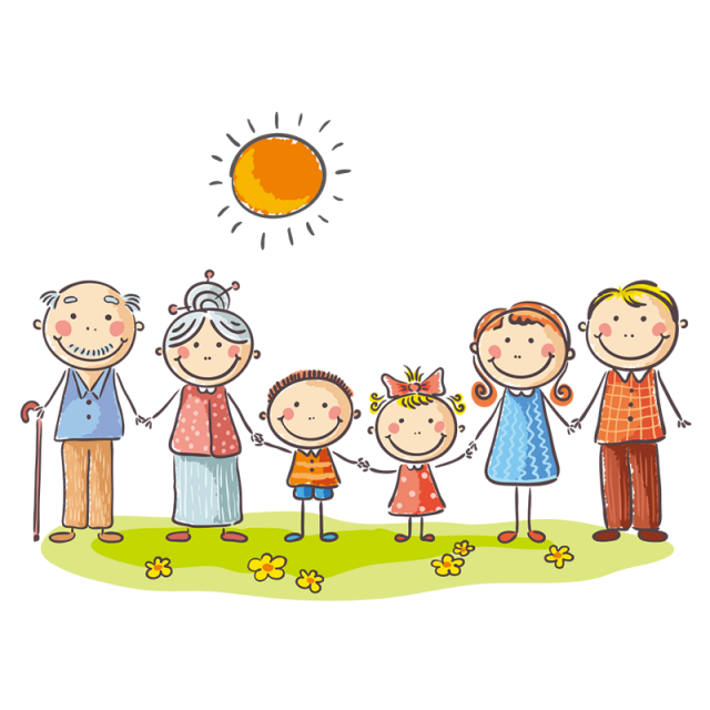 Animated Family Vector Png Isolated Image (beige, orange, gold, white, silver)