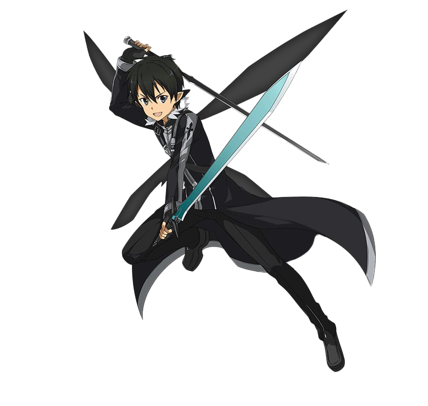 Anime Boy Kirito Png Clipart (white, indigo, black)