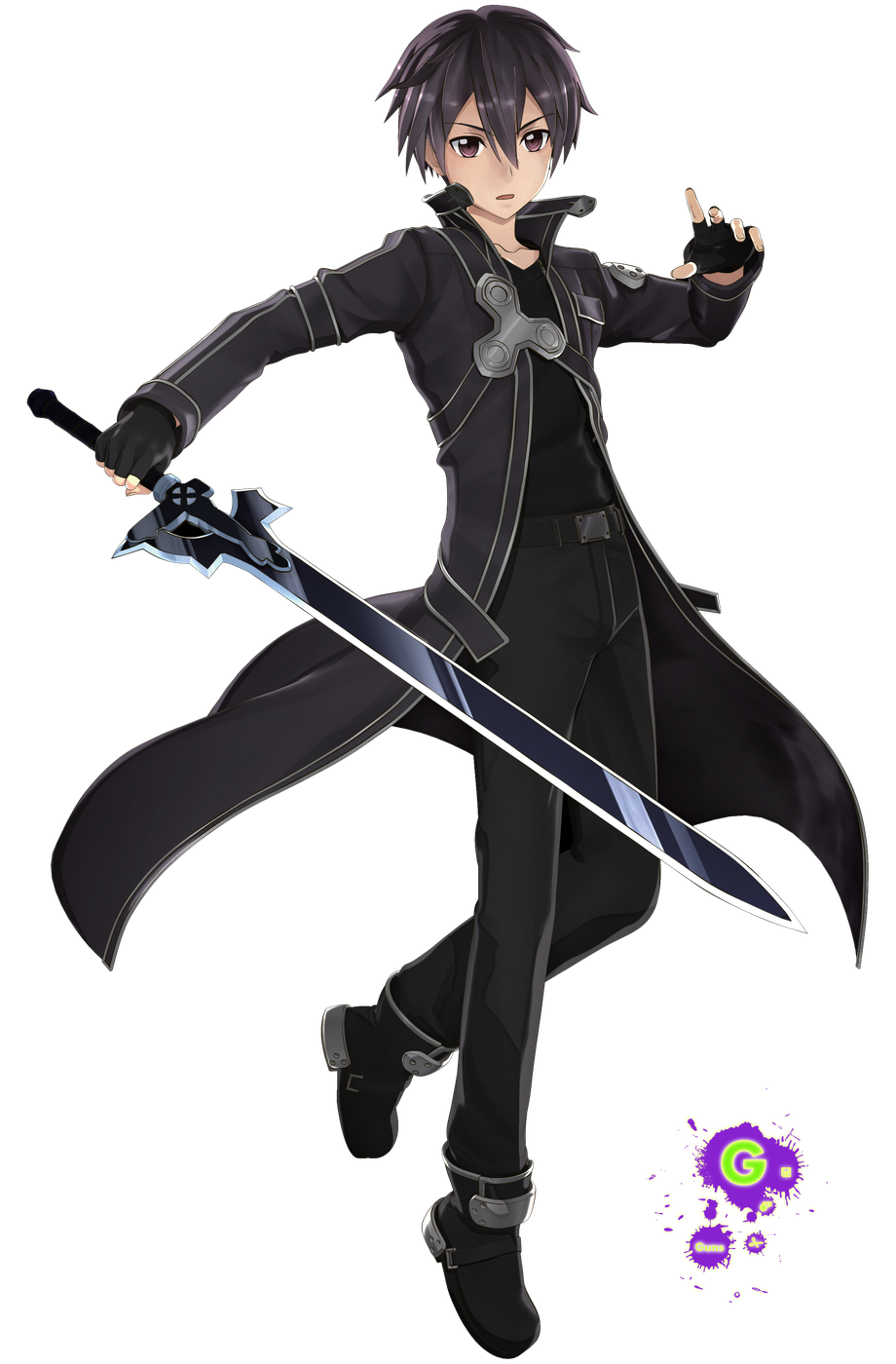 Anime Boy Kirito Png Photos (black)