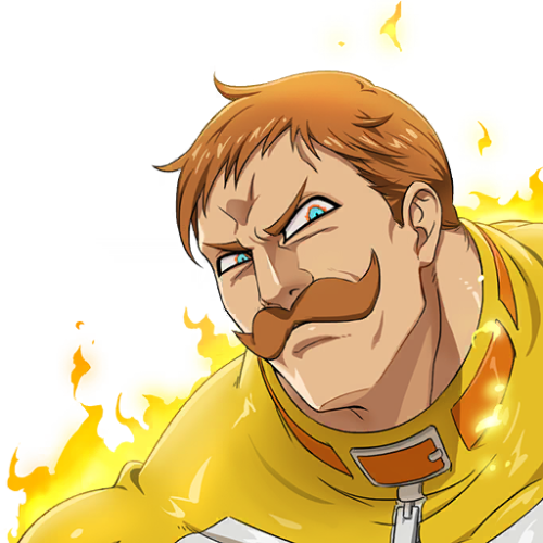 Anime Escanor Png Image (yellow, olive, silver, black, orange)