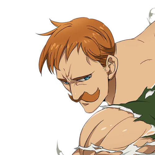 Anime Escanor Png Transparent Image (gray, silver, chocolate, black, green)