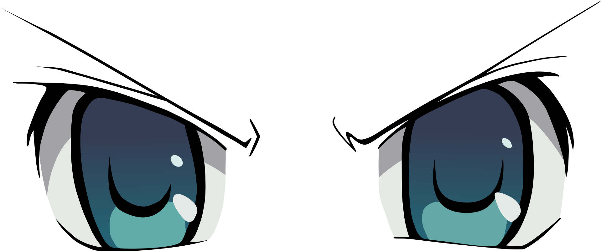 Anime Eyes Png Image (teal, indigo, black, beige, gray)