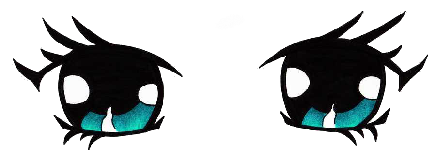 Anime Eyes Png Photo (white, black)