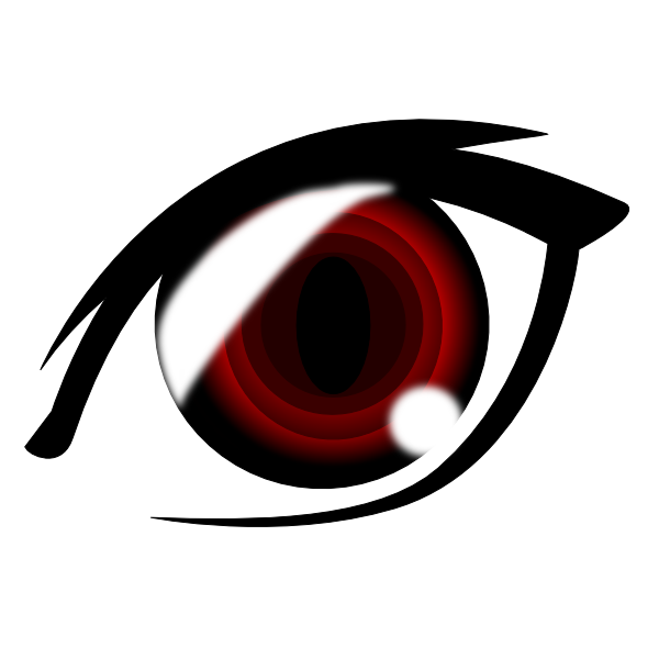 Anime Eyes Transparent Png (white, black)