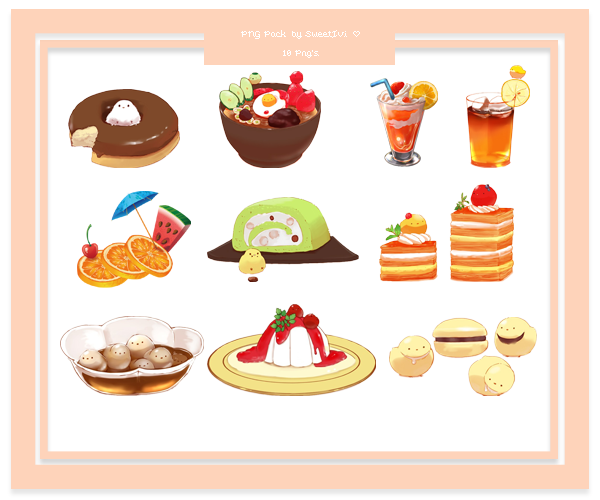 Anime Food Png Clipart (white, pink, gray, indigo)