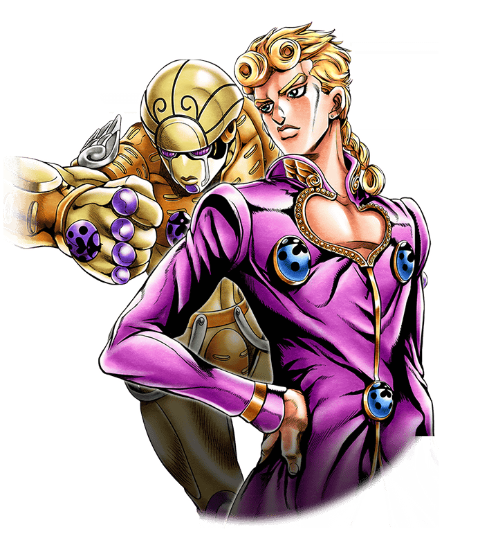 Anime Giorno Giovanna Transparent Png (black, gray, white)