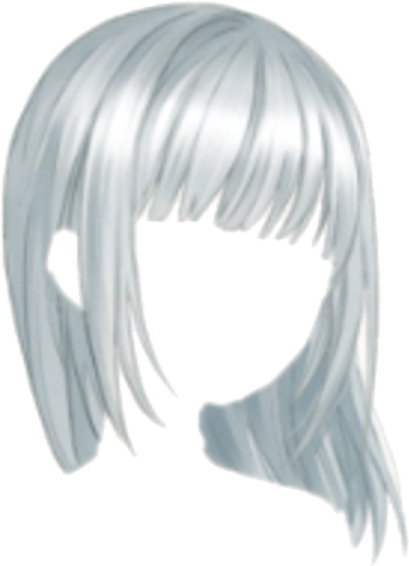 Anime Hair Download Png Image (black, silver, white)