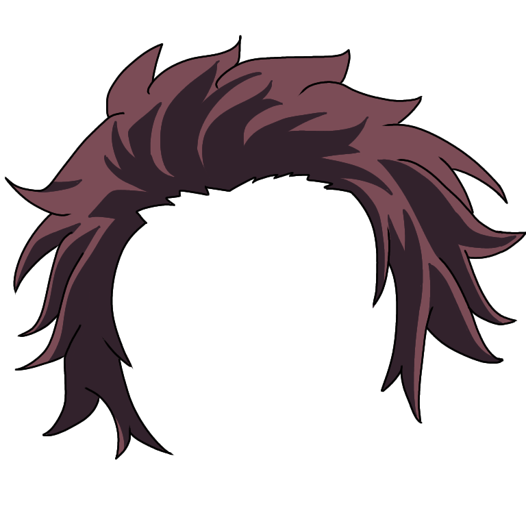 Anime Hair Png File (black, gray)