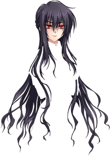 Anime Hair Png Image (black)