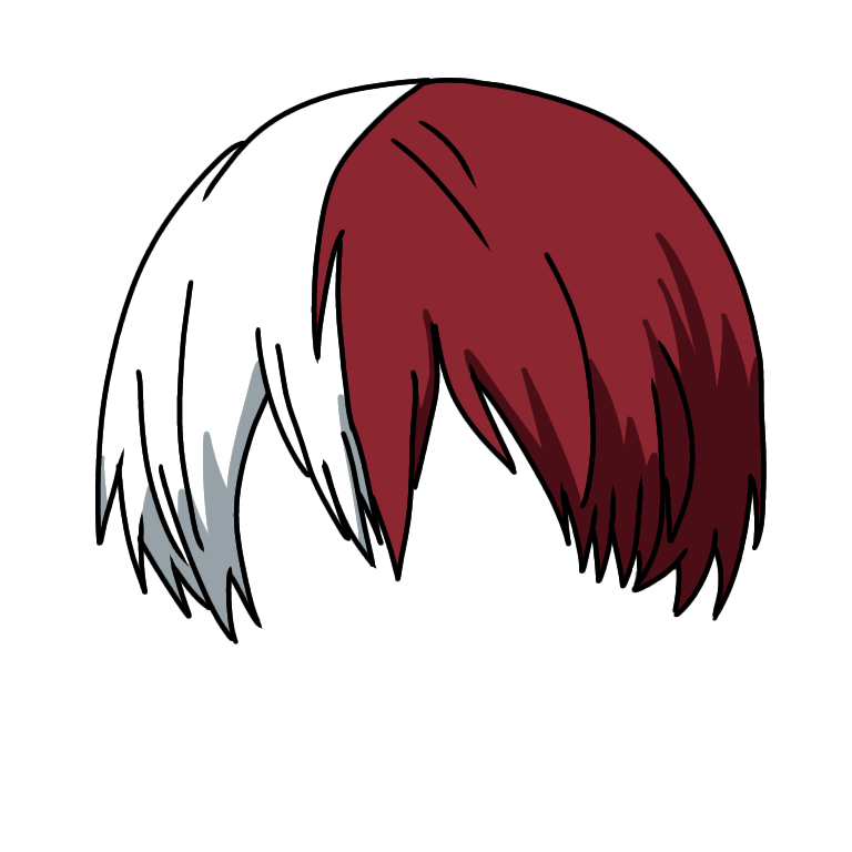 Anime Hair Png Pic (black, white, maroon)