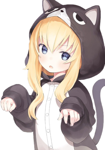 Anime Kawaii Png File (white, gray, black)