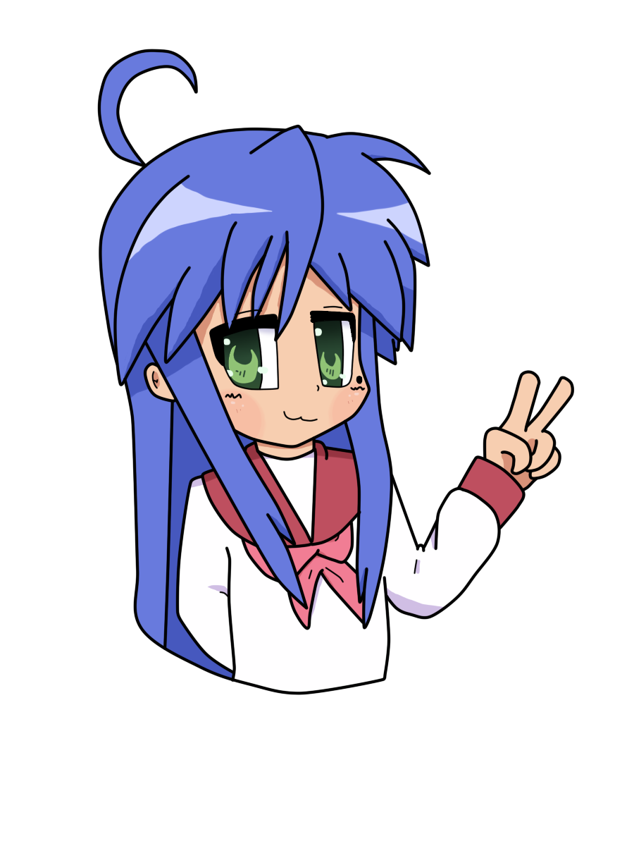 Anime Konata Izumi Png File (gray, white, black)