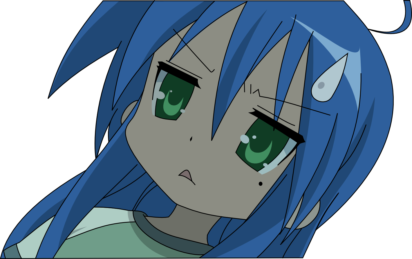 Anime Konata Izumi Png Transparent Image (white, gray, teal)