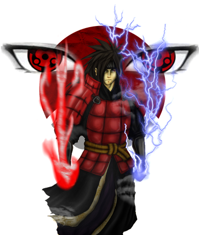 Anime Madara Uchiha Png Transparent Image (black, white)