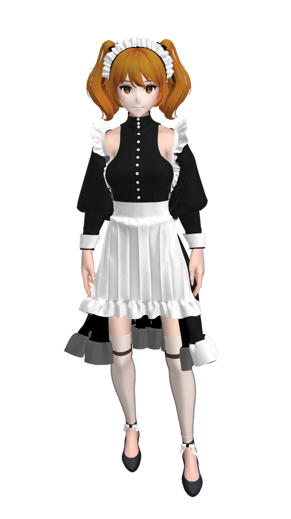 Anime Maid Png (black)