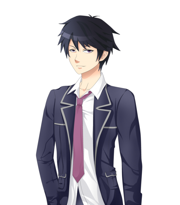 Anime Male Png File (white, beige, black, indigo)