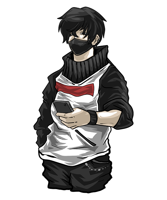 Anime Male Png Pic (white, black)