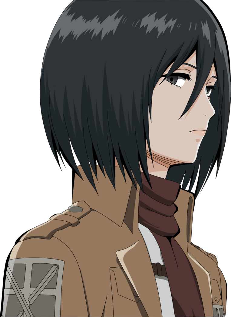 Anime Mikasa Png Image (gray, silver, maroon, black)