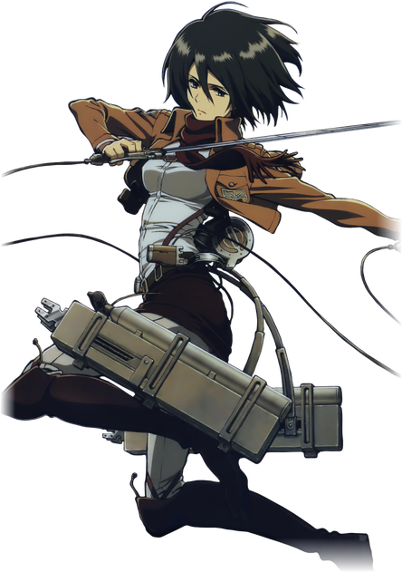 Anime Mikasa Transparent Png (black)