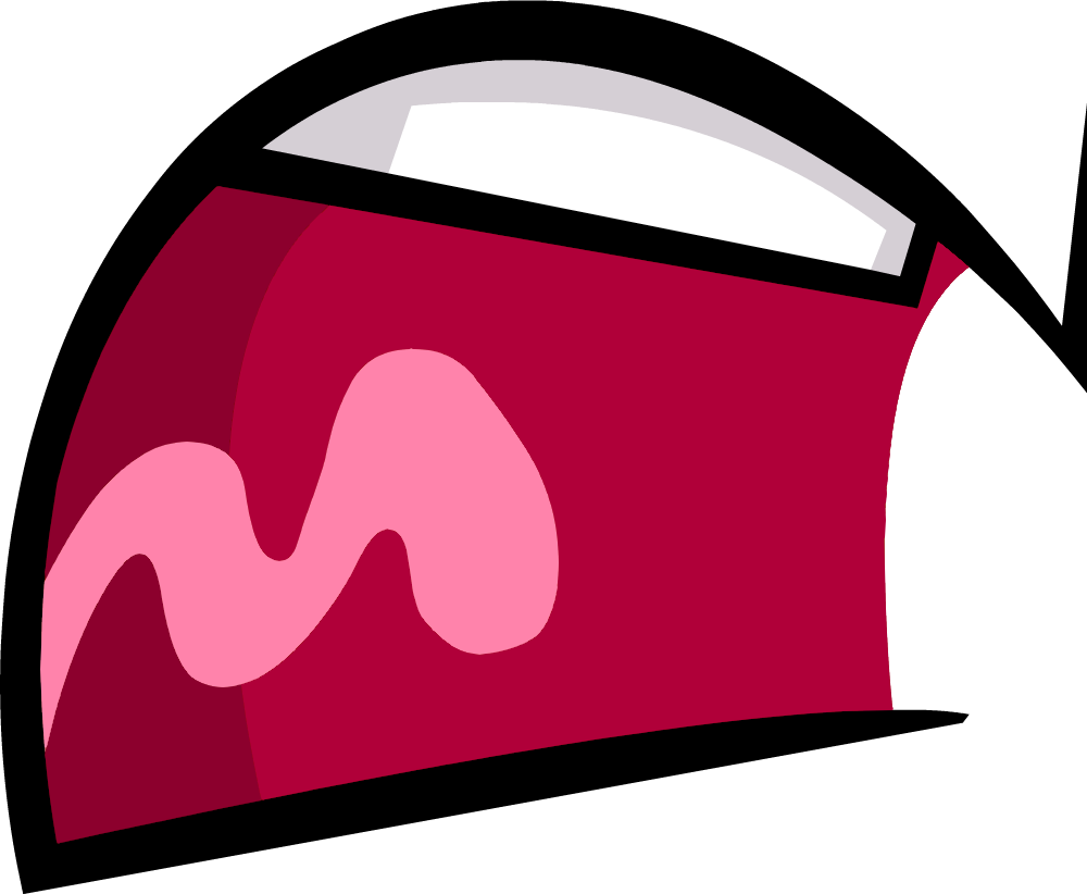 Anime Mouth Png File (white, black, silver, maroon, salmon)