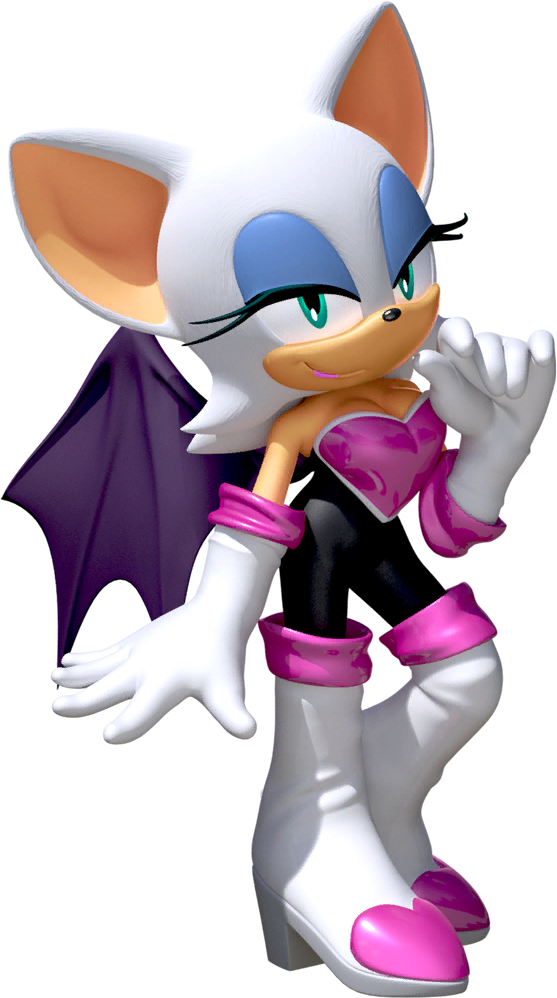 Anime Sonic X Rouge The Bat Png Pic (black, white)