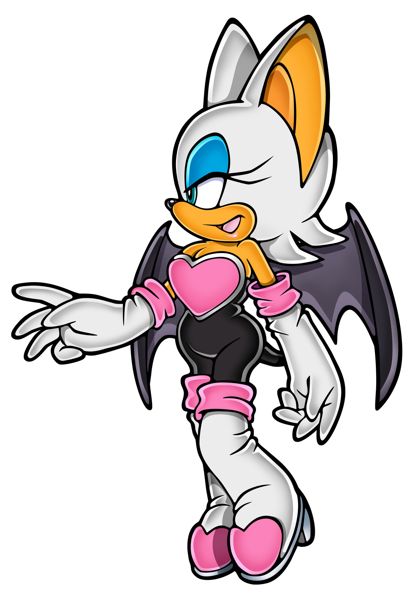 Anime Sonic X Rouge The Bat Transparent Background (lavender, black, violet, silver)