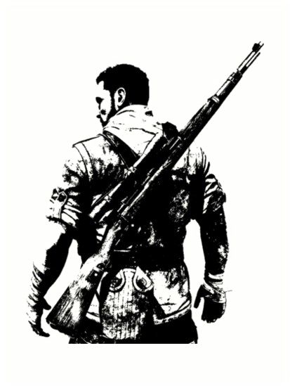 Sniper Elite Png Clipart (black, white)