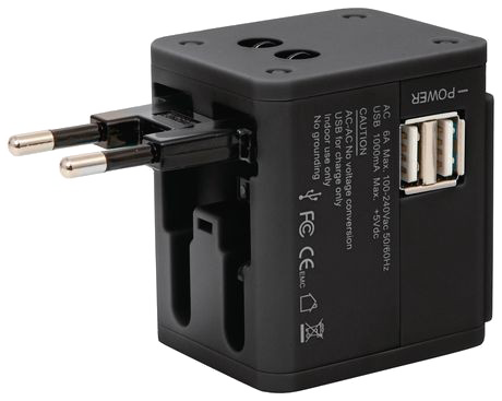 Universal Travel Adapter Png Clipart (black, white)