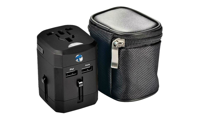 Universal Travel Adapter Transparent Png (indigo, black, white)