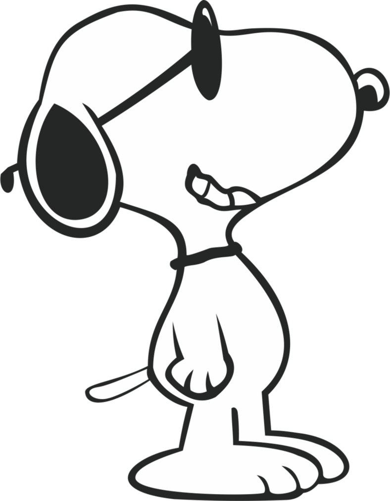 Snoopy Png Isolated Pic (black, white)