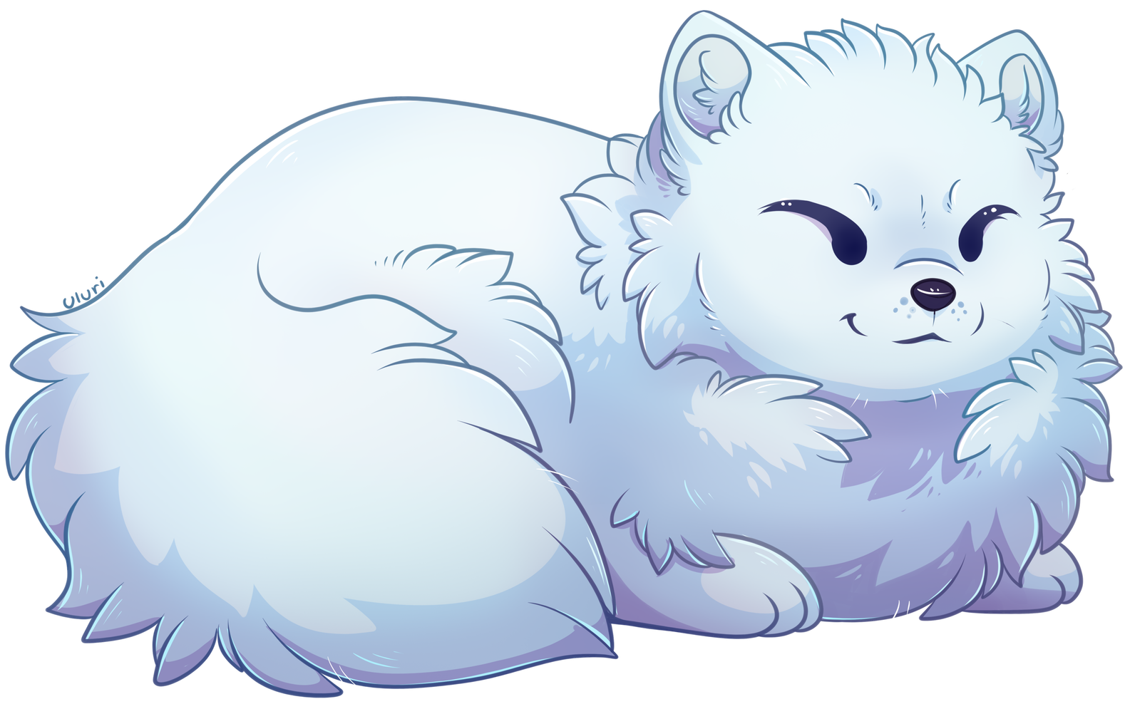 Snow Arctic Fox Png Background Image (black, white, lavender)