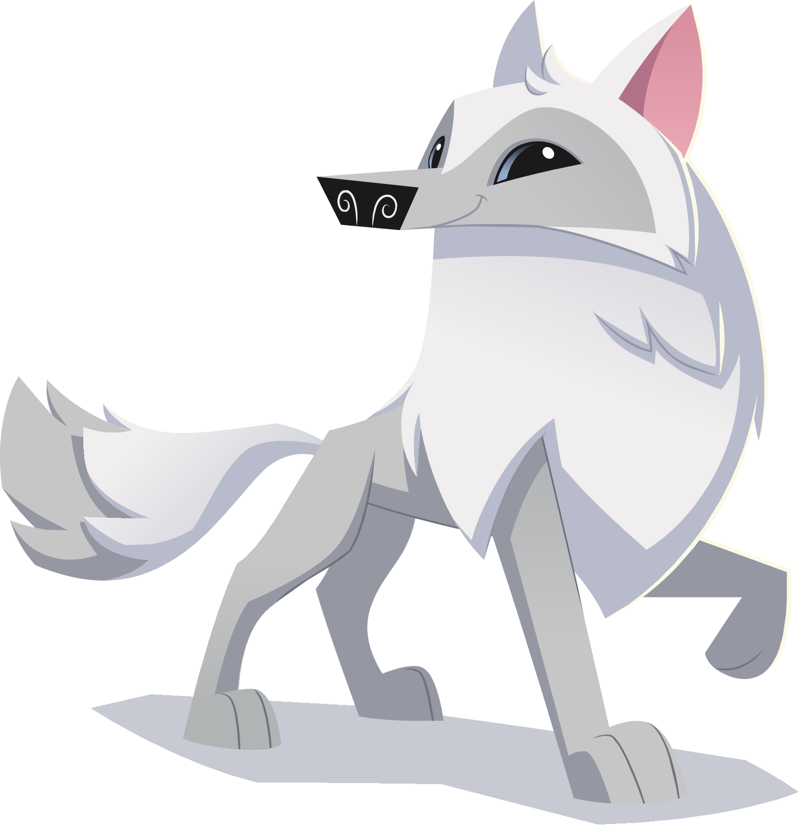 Snow Arctic Fox Png Picture (gray, lavender, black, silver, navy)