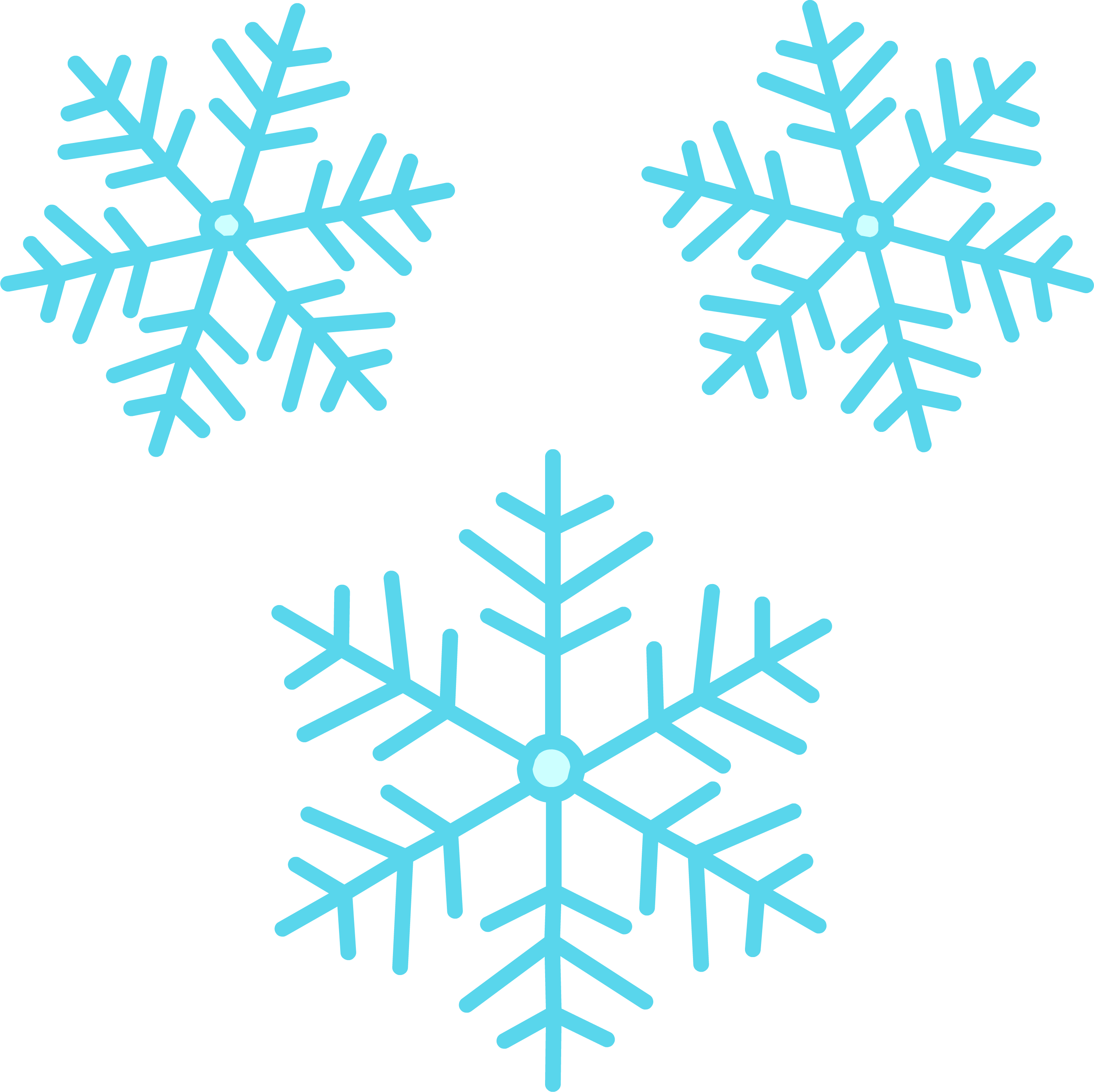 Snowflake Png Isolated Hd (greenish blue, white)