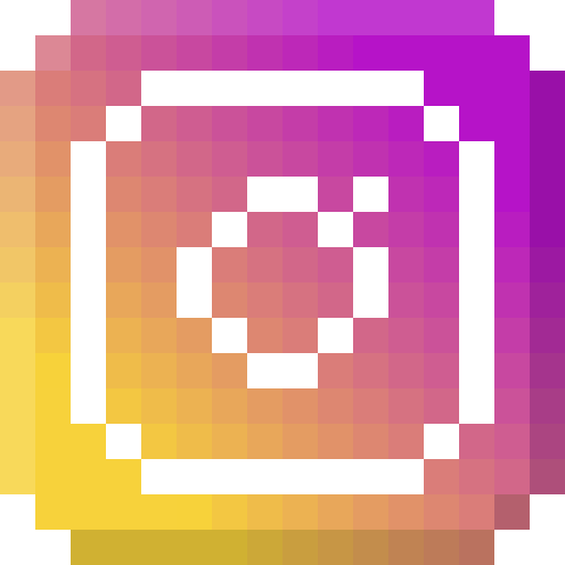 Instagram Pixel Logo Icon Free Png Icon Download (salmon, white, black, purple, gold)