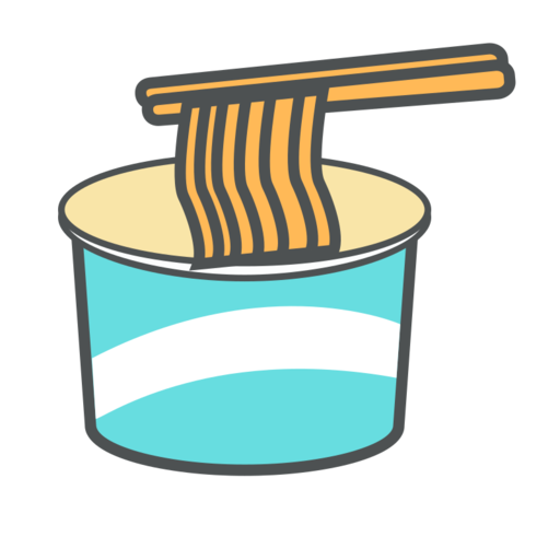 Instant Noodles Free Png Icon (pink, salmon, black, white, mint)