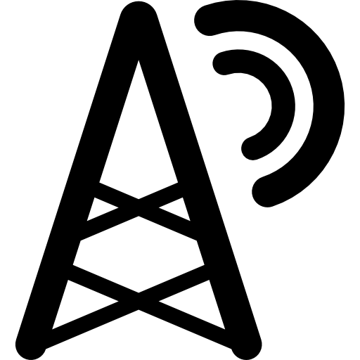 Antenna Tower Transparent Background (black, white)