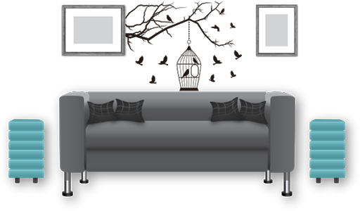 Interior Design Transparent Png (gray, silver, black, white, indigo)