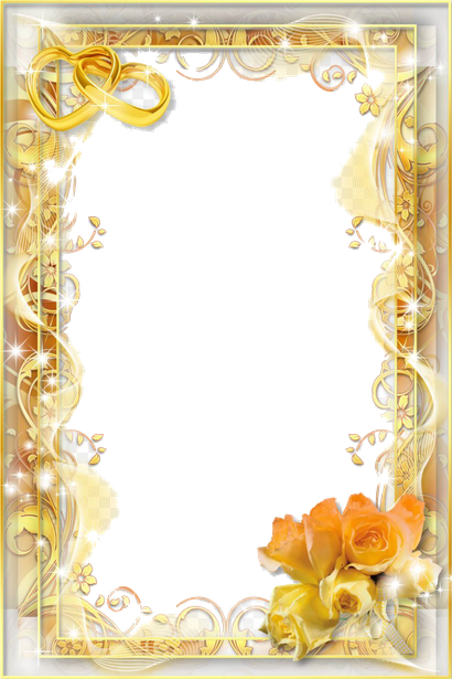 Invitation Gold Frame Transparent Background (orange, beige, black, silver)