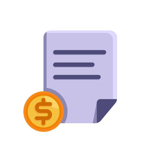 Invoice Dollar Business Document Dollar Coin Icon Free Transparent Png Icon Download (silver, indigo, black, plum, lavender)