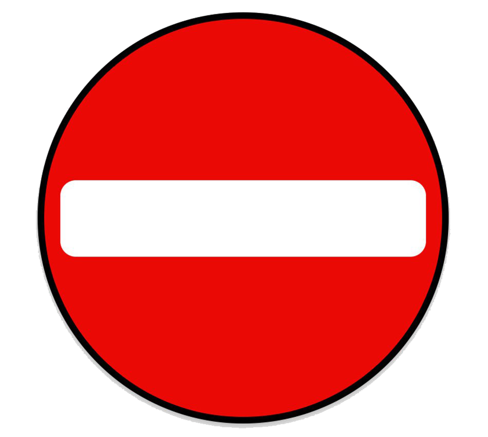 No Entry Sign (salmon, red, white)