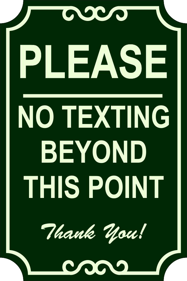 No Texting Png Clipart (white, black)